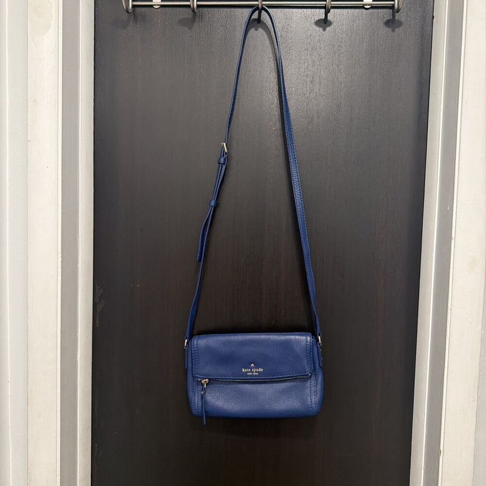 Kate Spade Cobble Hill Mini Carson Blue Pebbled Leather Crossbody Bag Mint